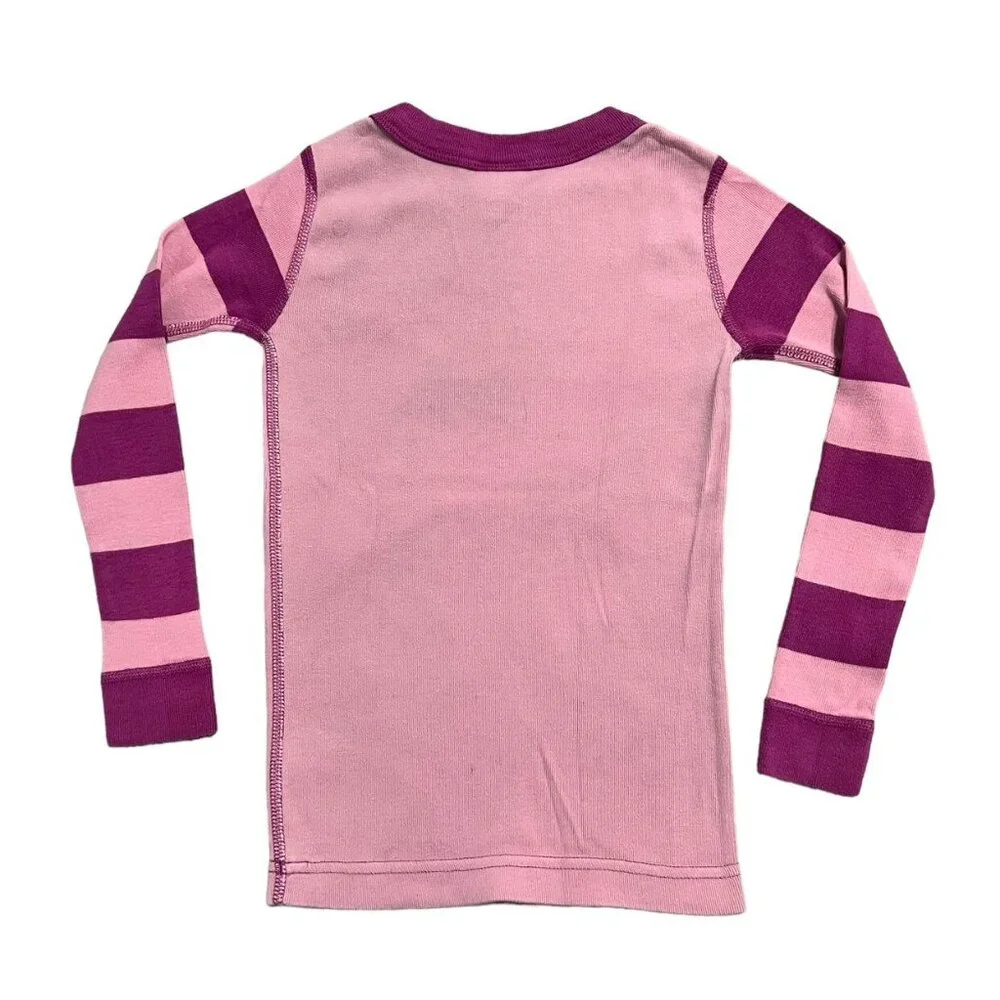 Hanna Andersson Sz 100 (4) Striped Cat Long John Pajamas